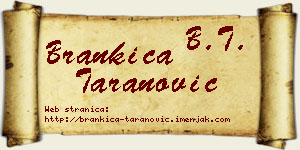 Brankica Taranović vizit kartica